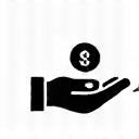 Hands giving money icon